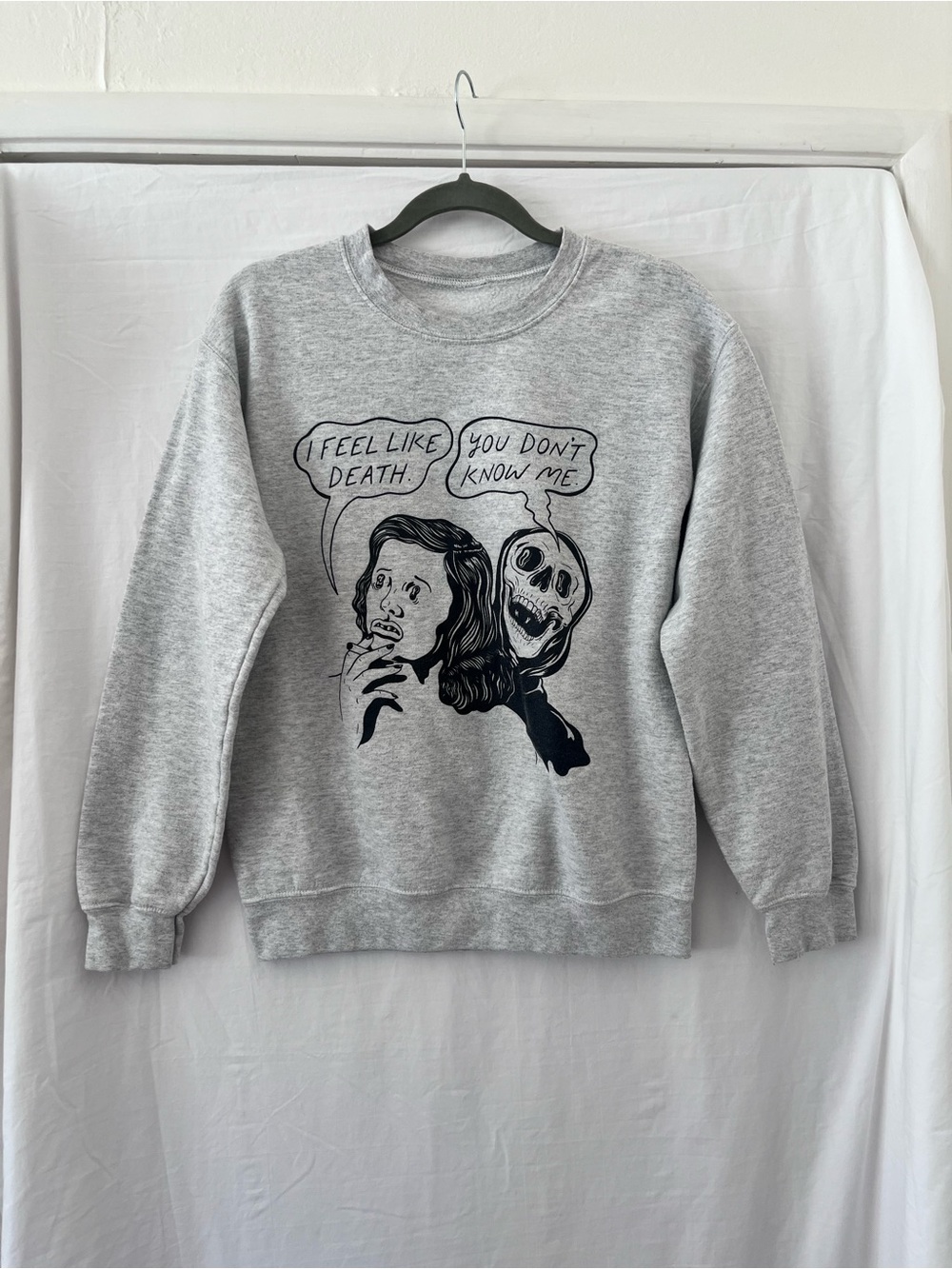 Wicked Clothes Graphic Crewneck Sweatshirt - Light Gray
